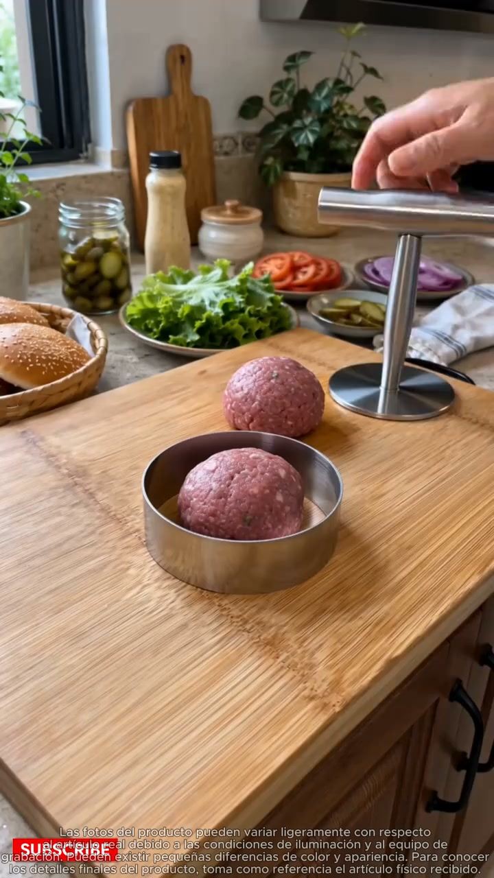 Musikal Facebook ad: Con BurgerPress Pro puedes darle a tu carne la forma y el…