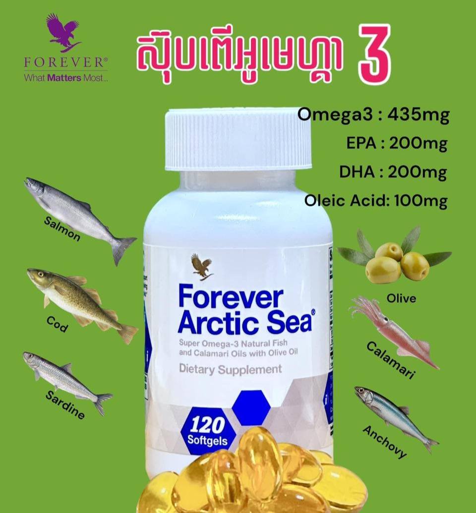 Achievers Club Facebook ad: Super Omega-3 = សមុទ្រអាកទិកជារៀងរហូត៖…