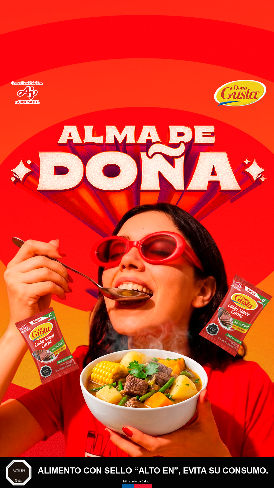Ajinomoto Chile Facebook ad: Nuevos caldos Doña Gusta