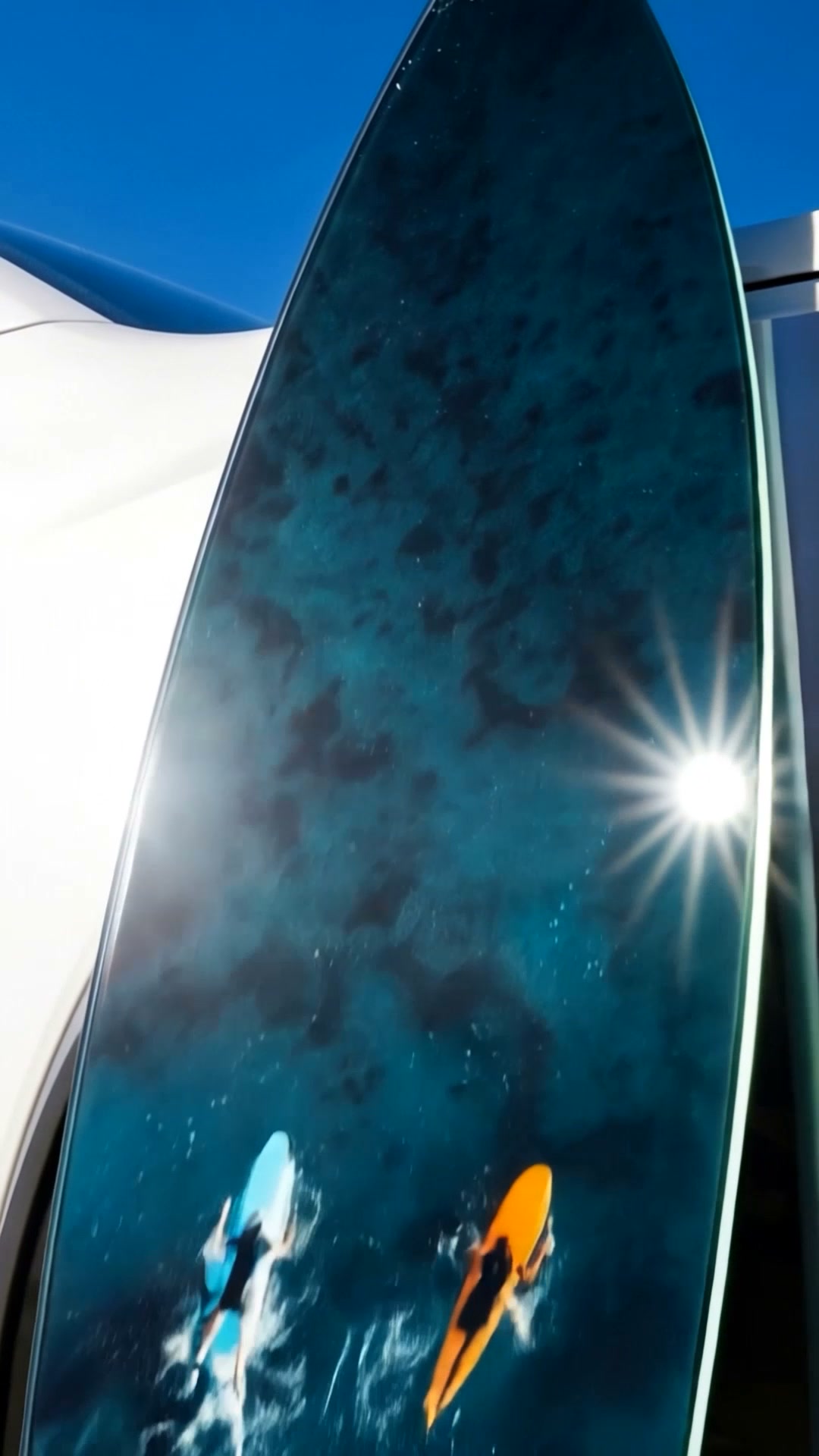 ArtDesigna Facebook ad: Surfboard Glass Wall Art