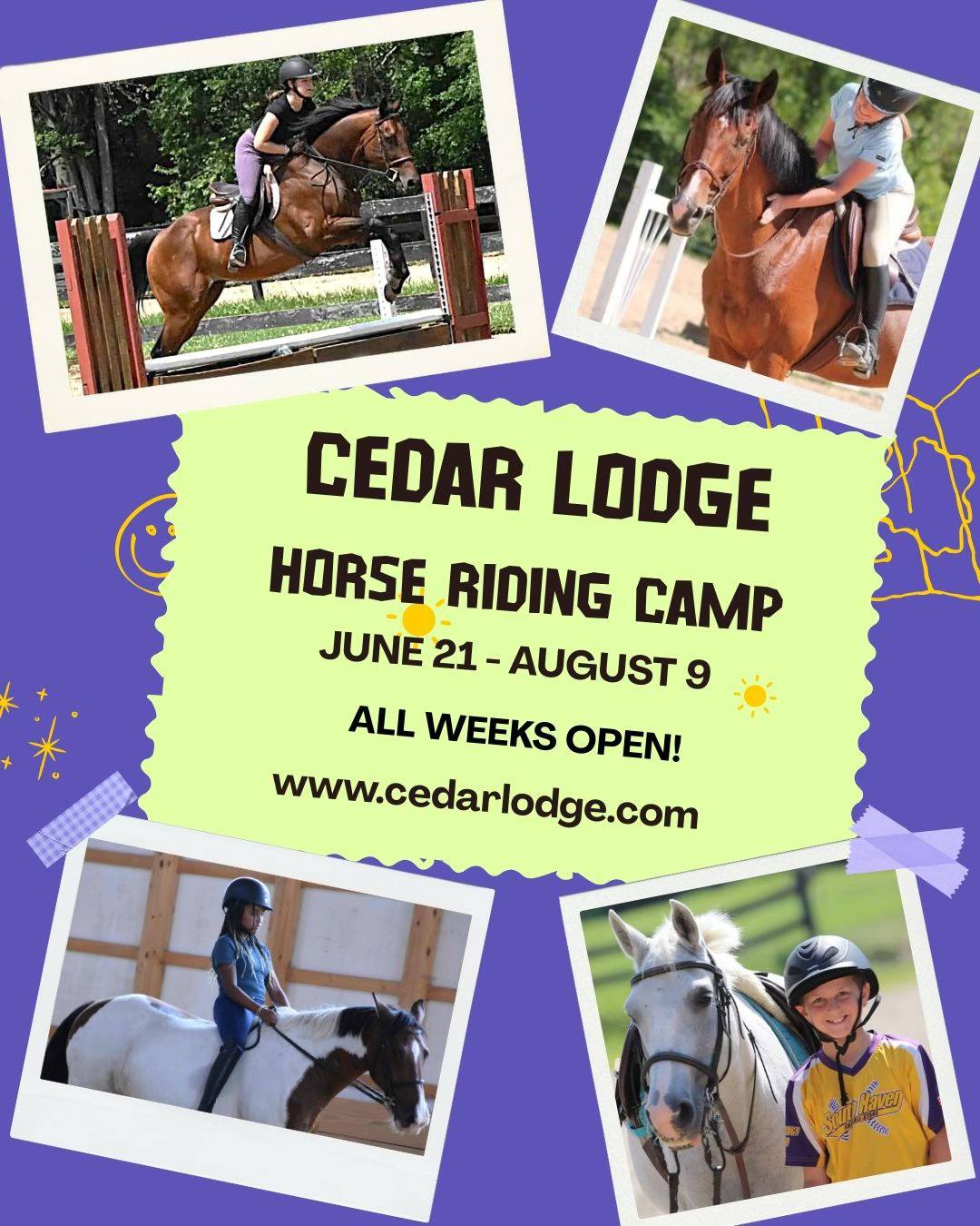 Cedar Lodge Facebook ad: Horseback Riding Summer Camp