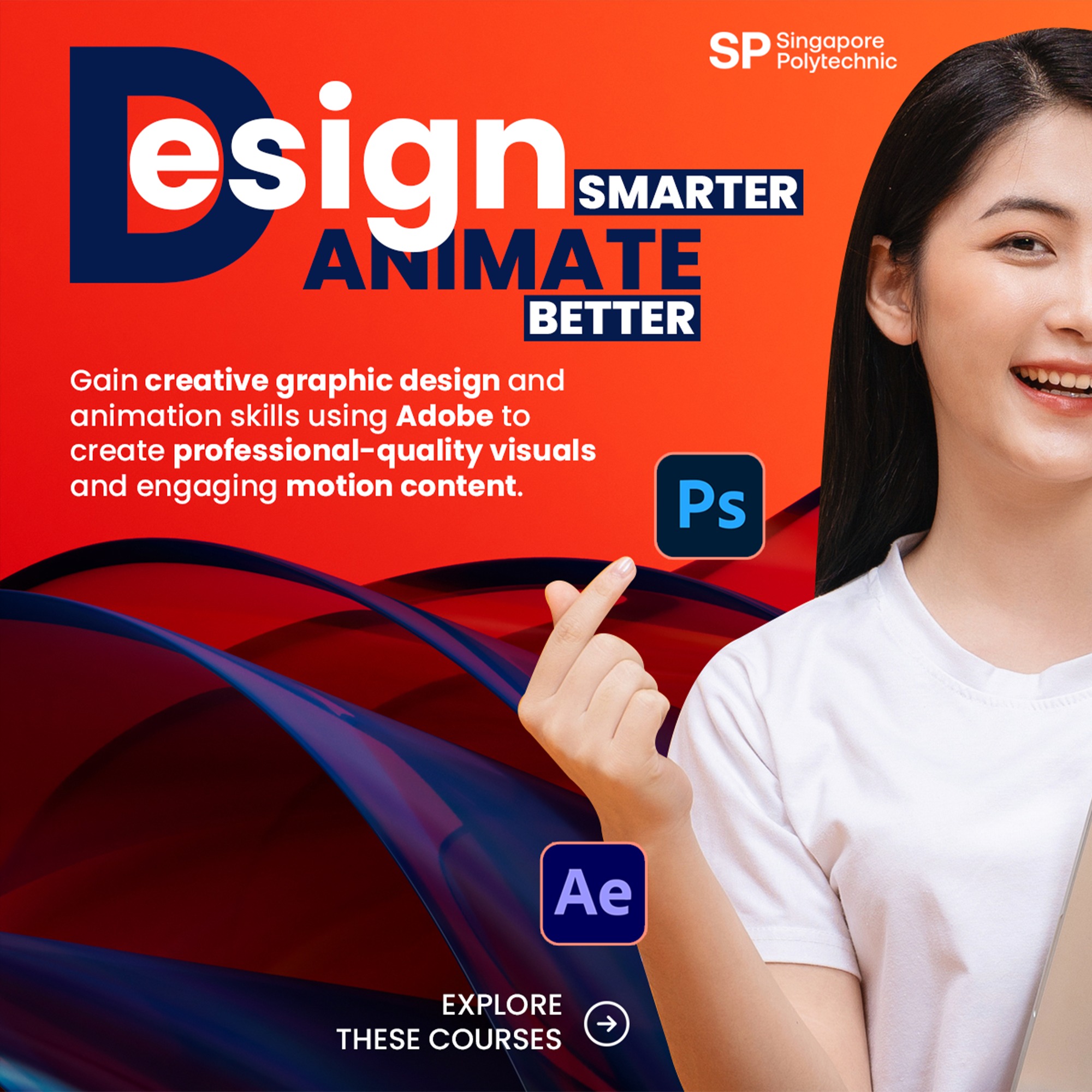 Singapore Polytechnic PACE Academy Facebook ad: Unlock your creative potential with professional Adobe…