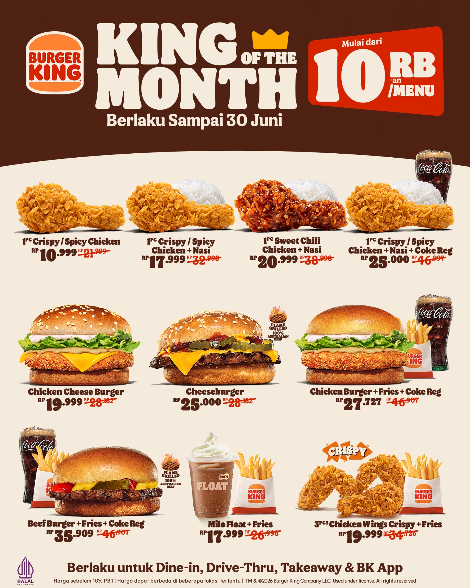 BURGER KING INDONESIA Facebook ad: King of The Month dari Burger King!
