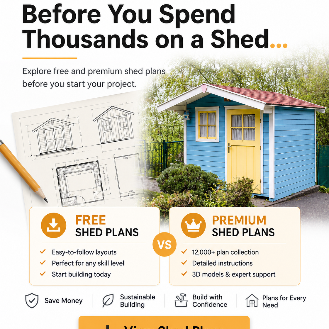 Woodworking Plans Now Facebook ad: Free Shed Plans, See Before You Build