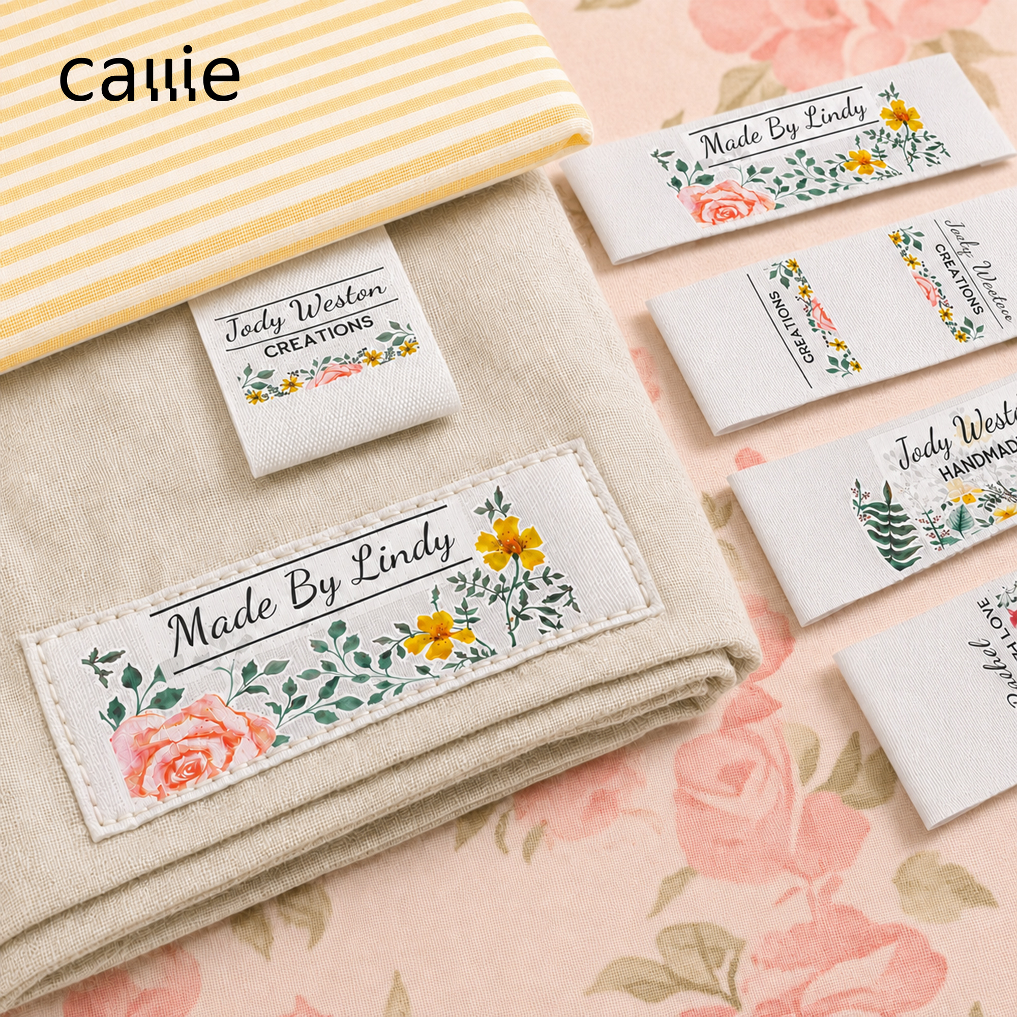 Callie Gifts Facebook ad: Personalized Watercolor Floral Name Labels