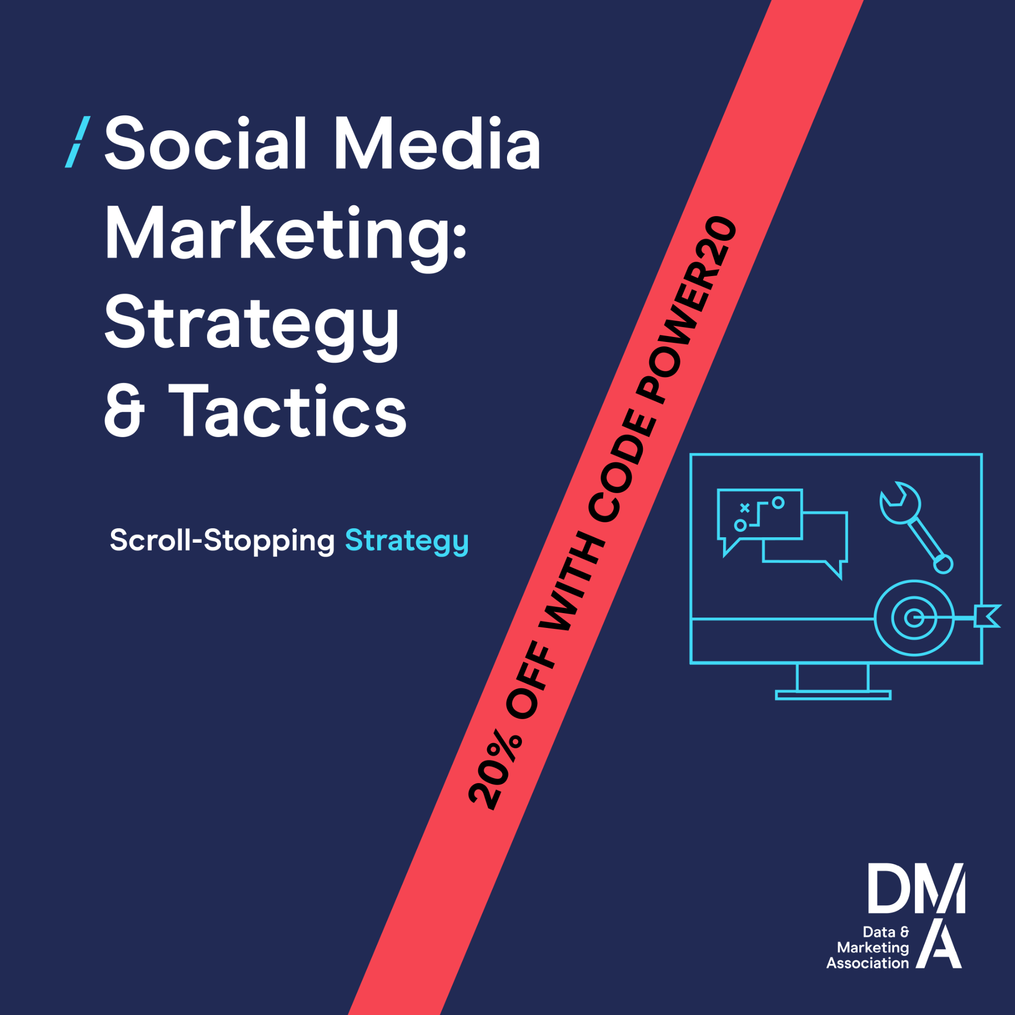 Data & Marketing Association Facebook ad: 20% OFF with code POWER20