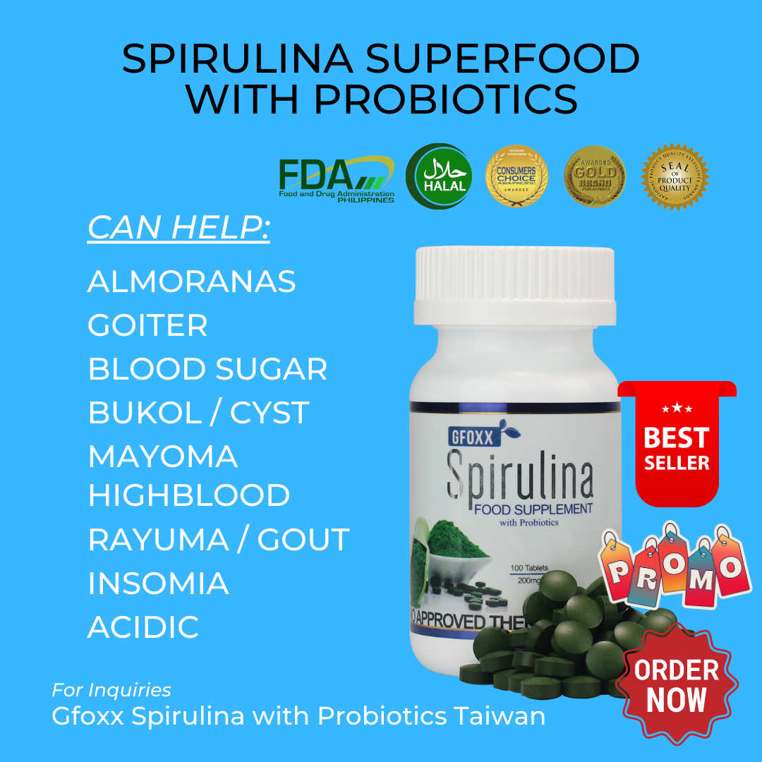 Gfoxx Spirulina with Probiotics Taiwan Facebook ad: Mas Bumaba Pa