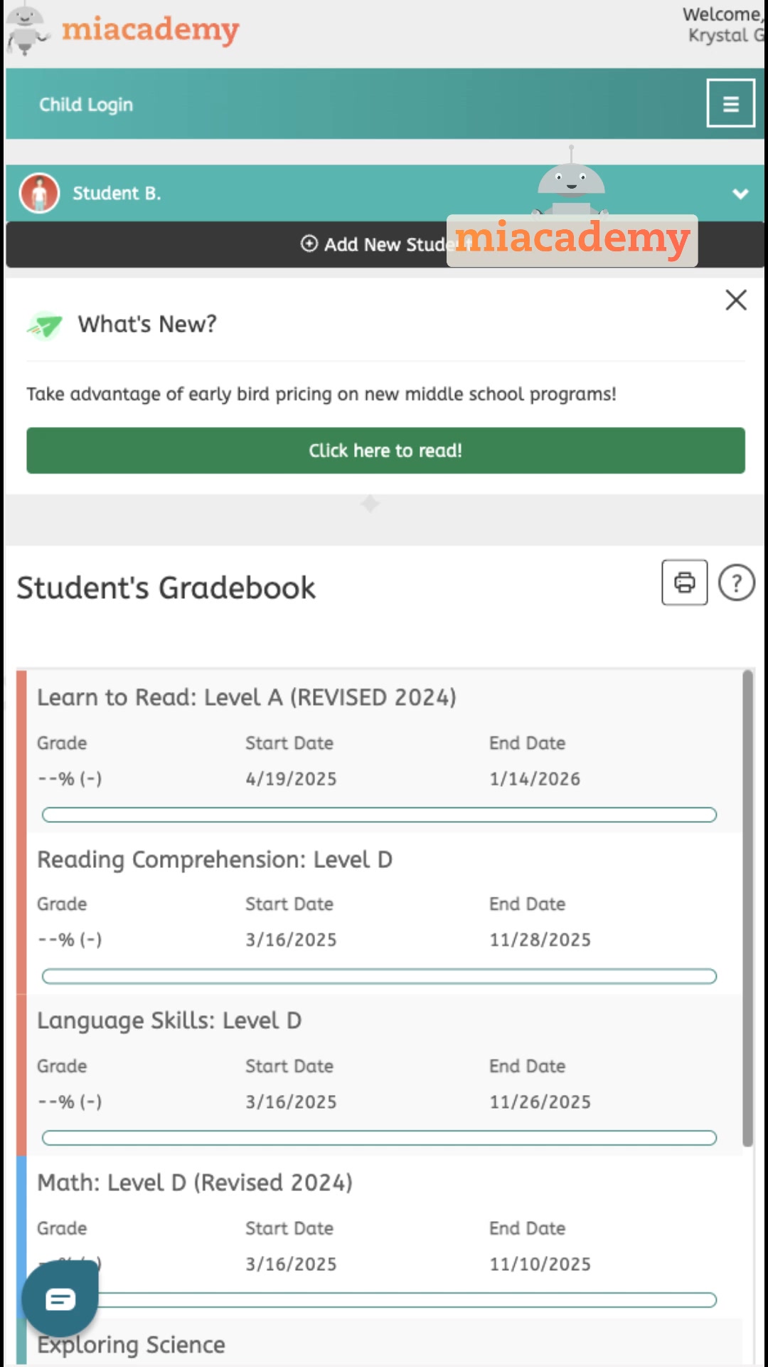 Miacademy Learning Facebook ad: Try Miacademy for $1.99!
