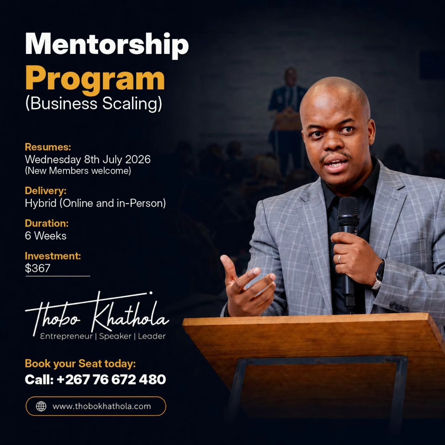 Thobo Khathola Facebook ad: Mentorship Registration Form, Thobo Khathola