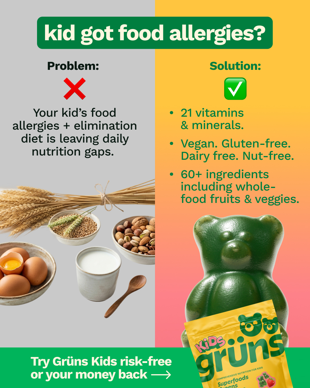 Grüns Kids Facebook ad