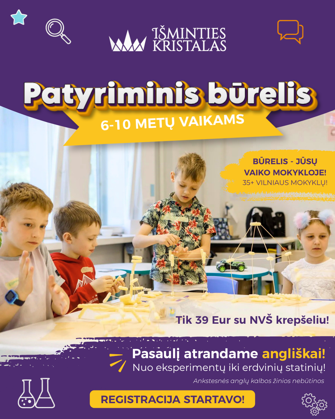 Išminties kristalas - anglų kalba vaikams Facebook ad