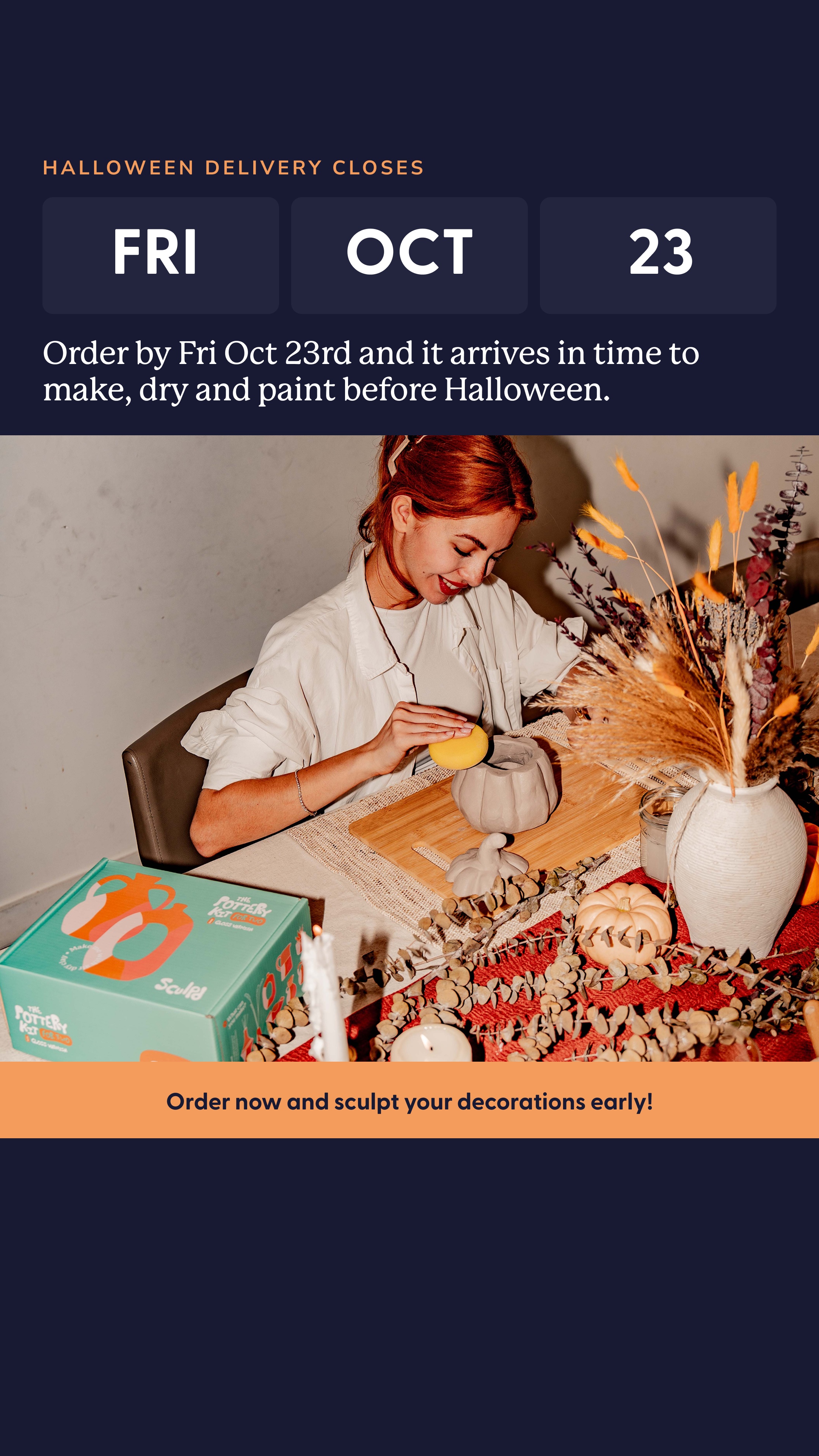 Sculpd Facebook ad: Order By Oct 23rd