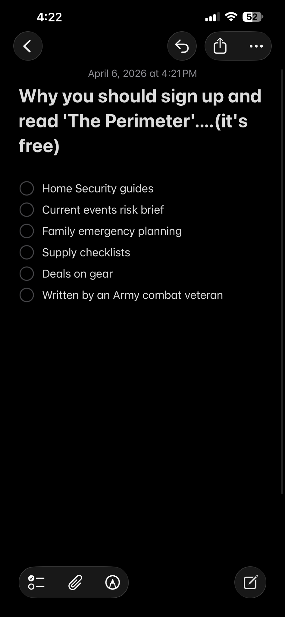 The Perimeter Facebook ad: Everything your family needs to be ready. Free.