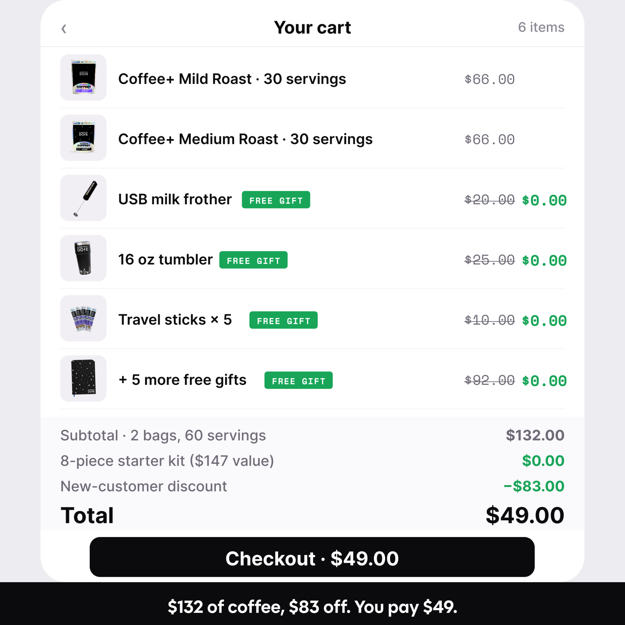 Everyday Dose Facebook ad: Pour Yourself Coffee That Does More
