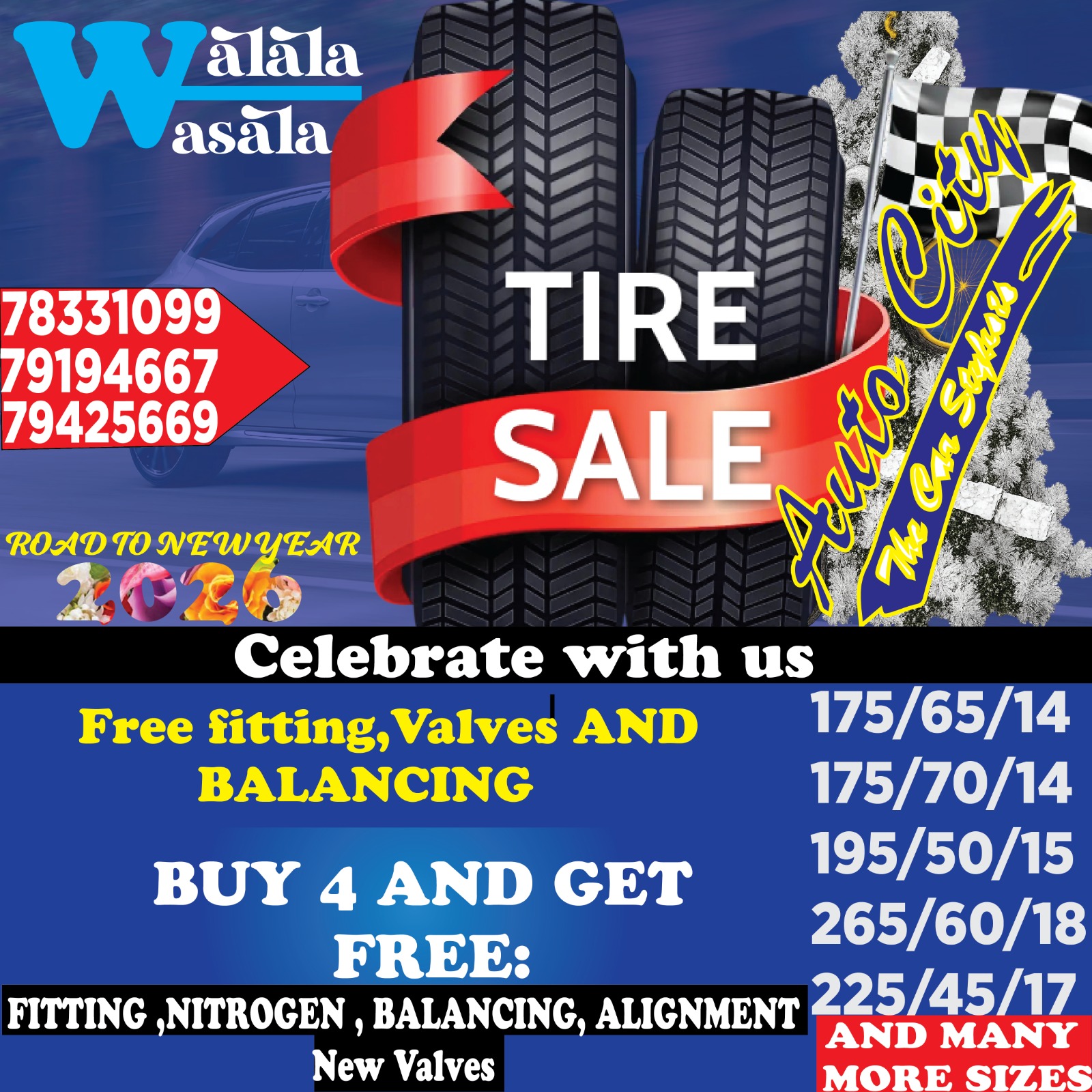 Auto City Facebook ad: Tire-d of bad road trips?