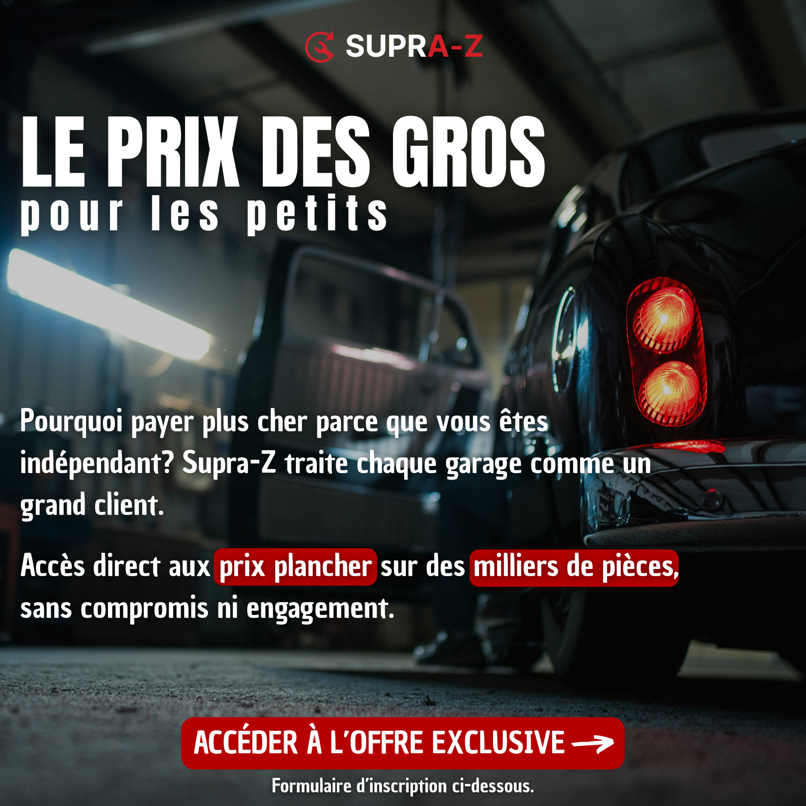 Pièces d'auto SuprA-Z Facebook ad: Rejoignez notre programme