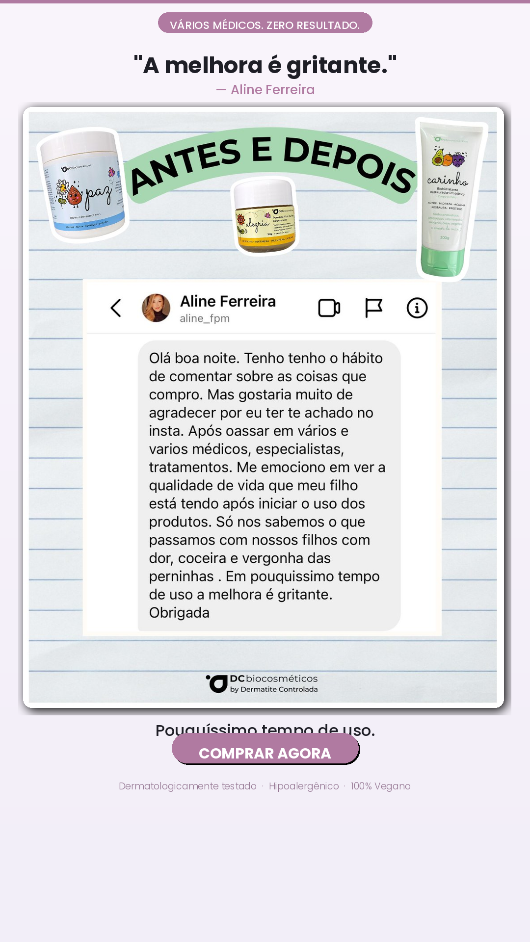 DC biocosméticos Facebook ad from Feb 12, 2026