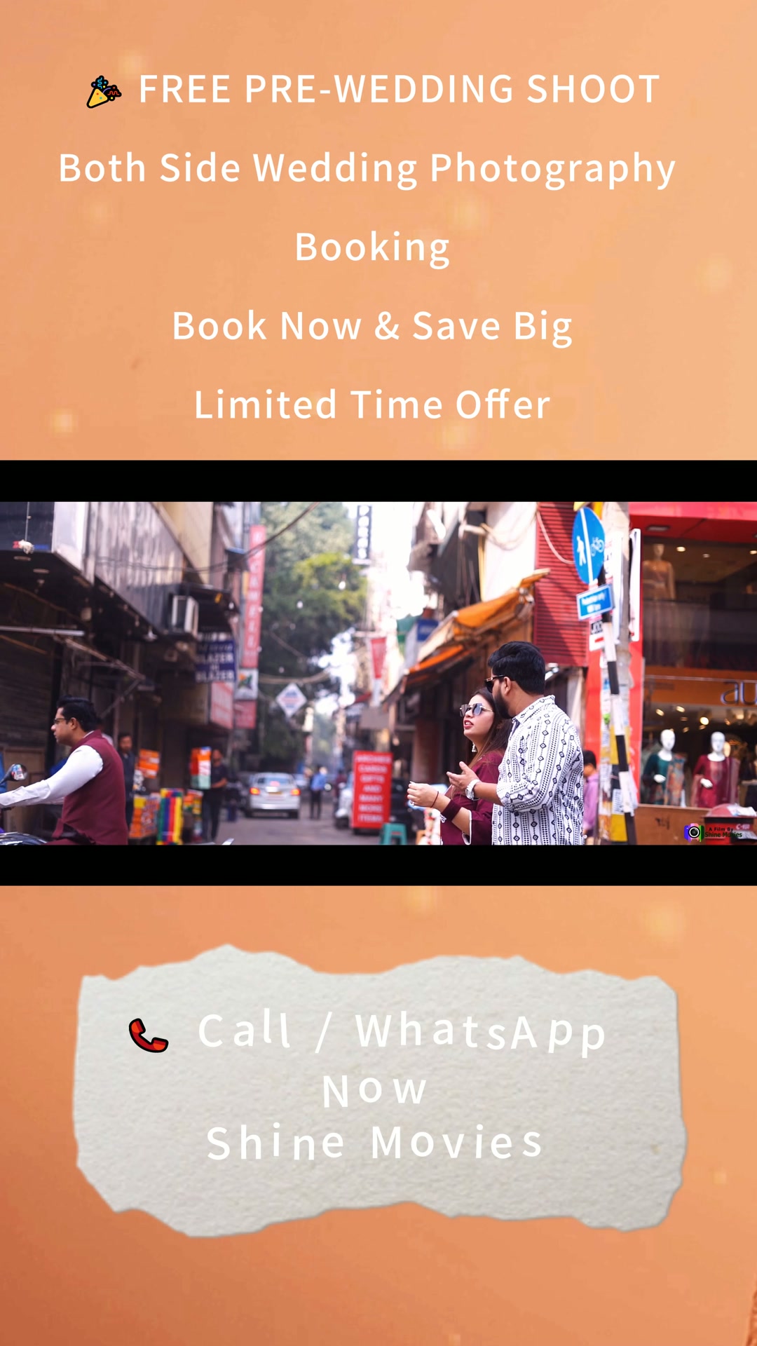 SHINE MOVIE Facebook ad: FREE Pre-Wedding Shoot