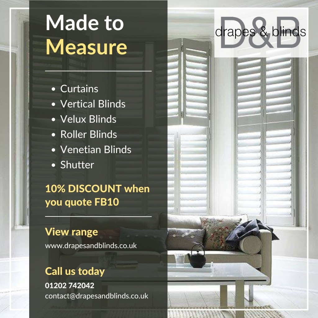 Drapes&Blinds Ltd Facebook ad: Transform your home with stunning made-to-measure blinds…