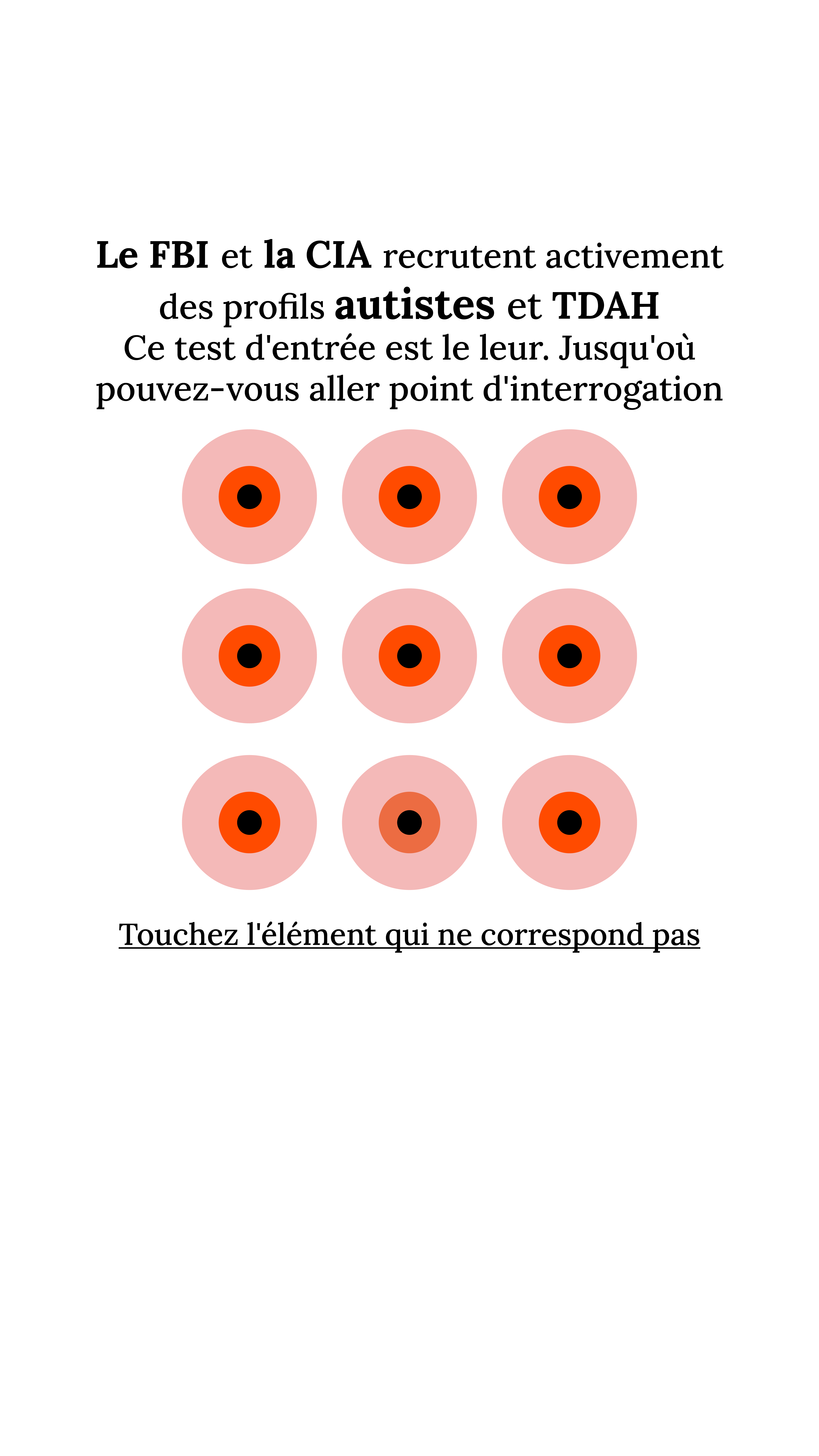 International IQ test Facebook ad