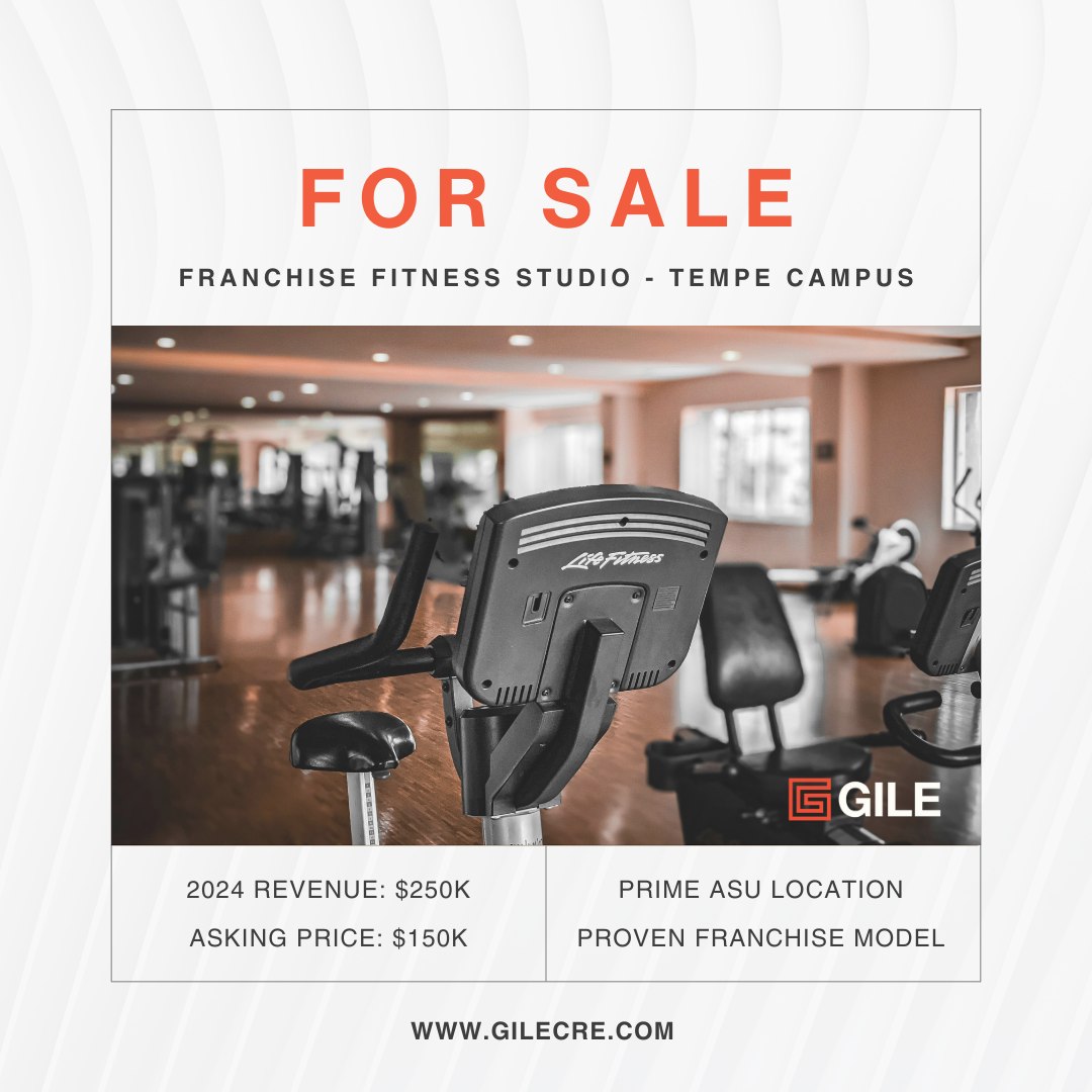 GILE Commercial Real Estate Facebook ad: Tempe Gym Franchise For Sale