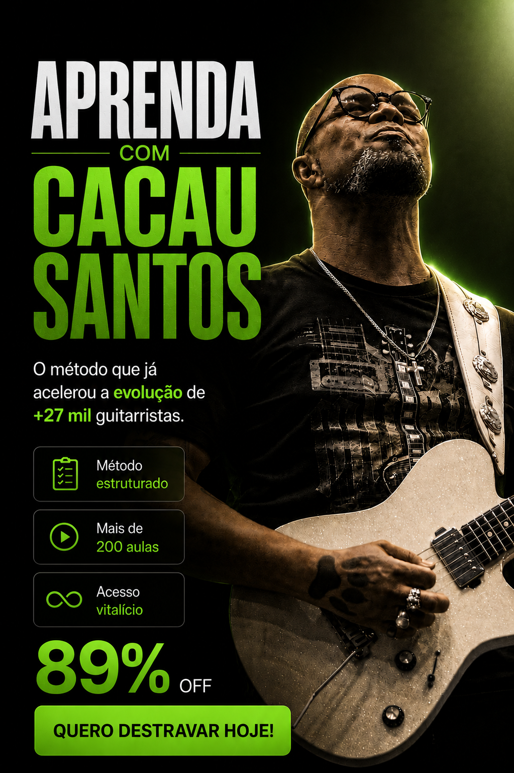 Cacau Santos Facebook ad: Pare de ignorar sua evolução na guitarra.