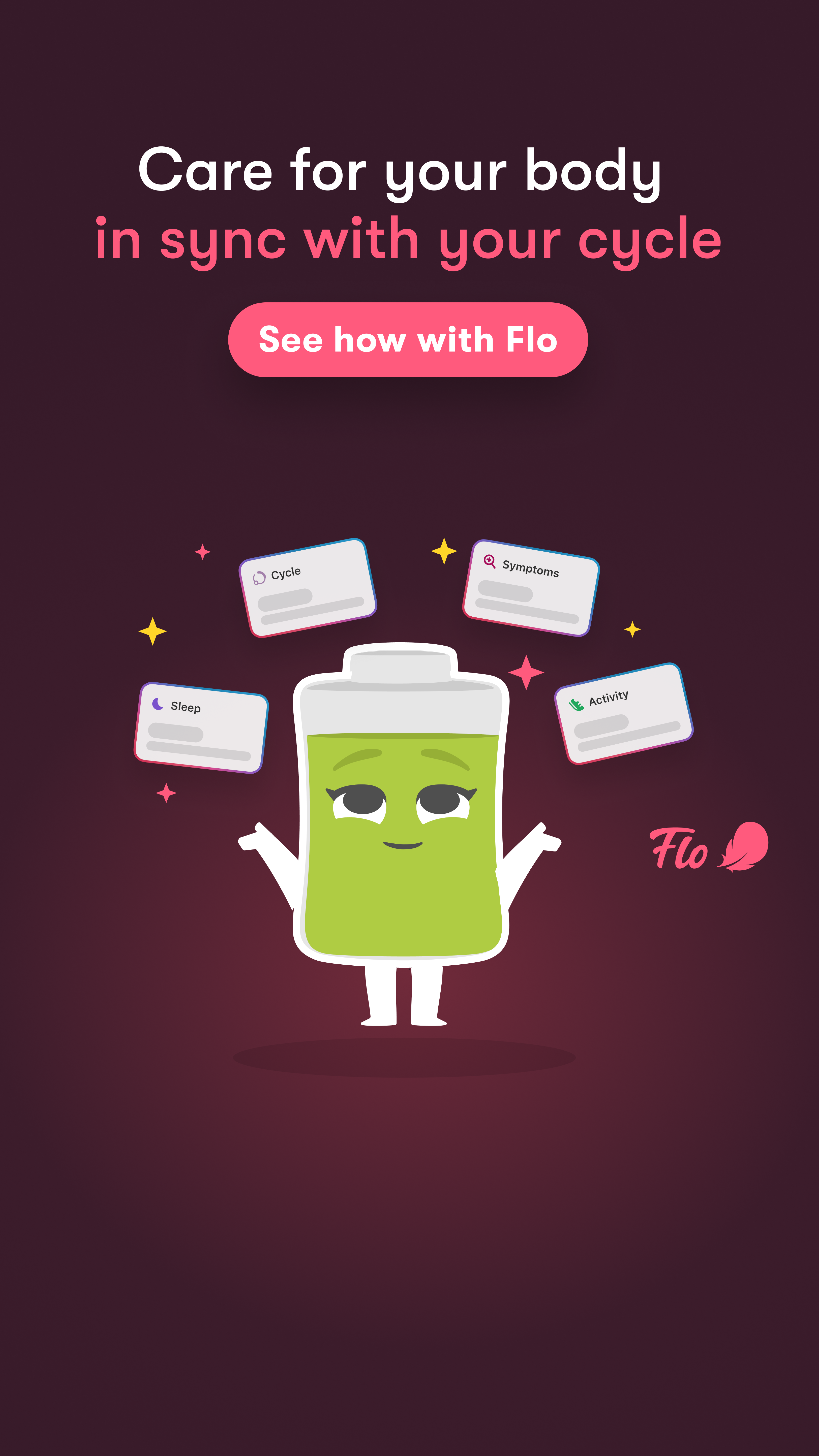 Flo Health App Facebook ad: Start using Flo today!