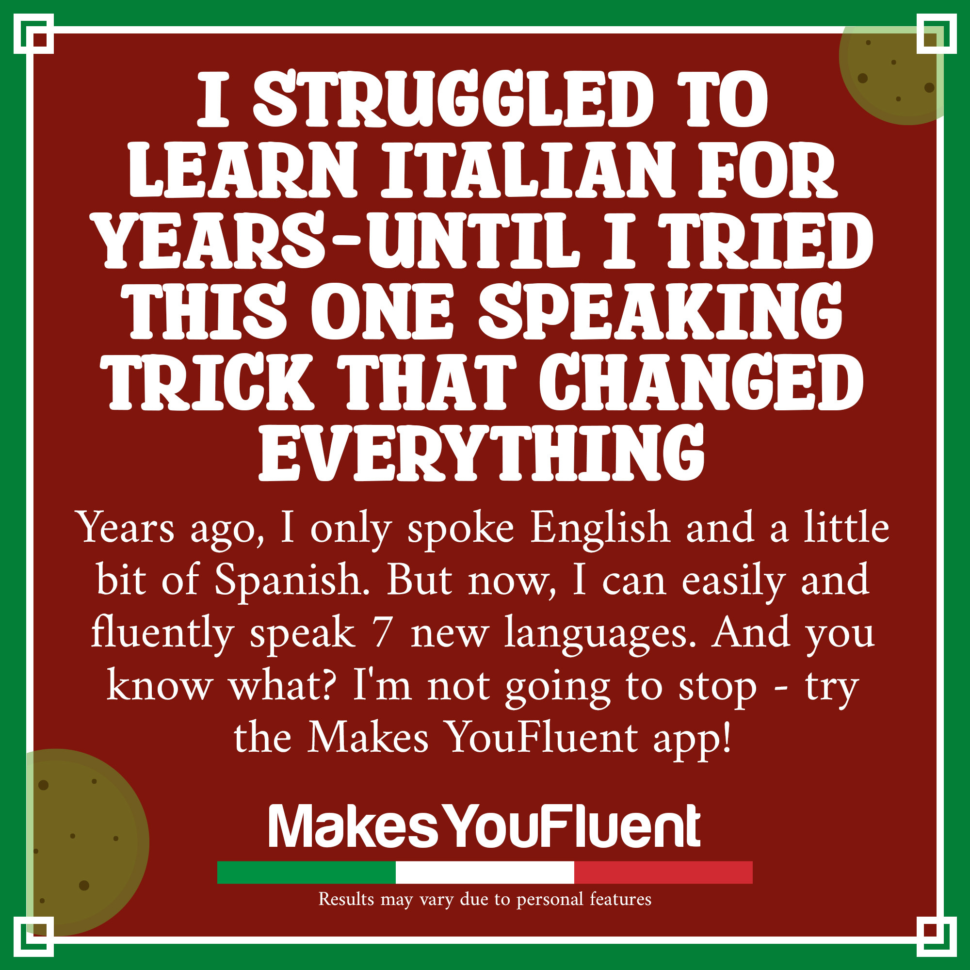 MakesYouFluent Facebook ad