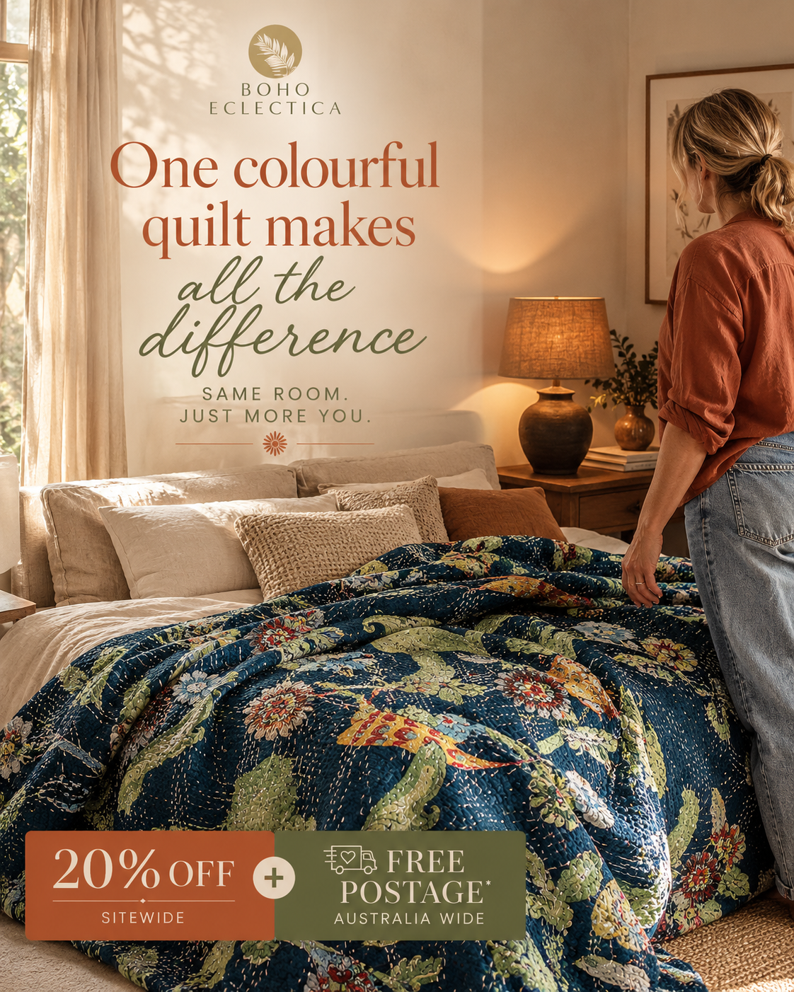 Boho Eclectica Facebook ad: Same Room, More You