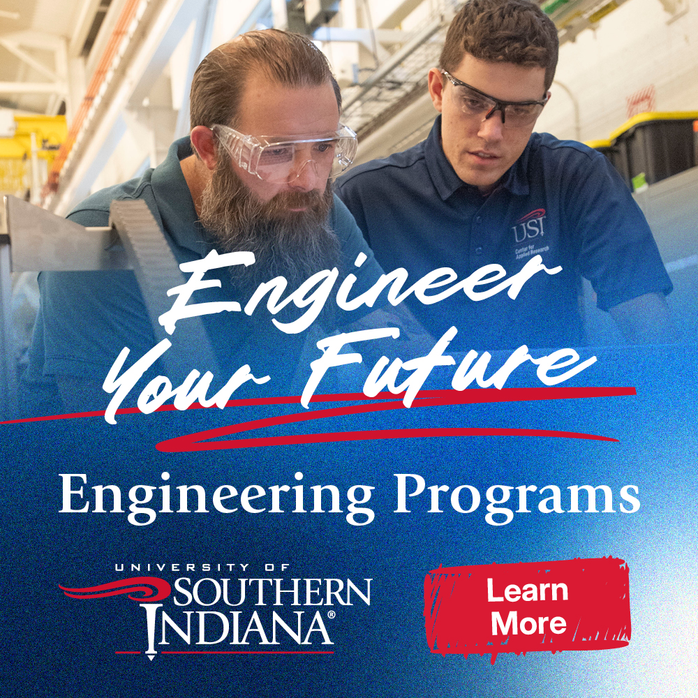 University of Southern Indiana Facebook ad: USI engineers have built NASA-funded satellites and bridges…