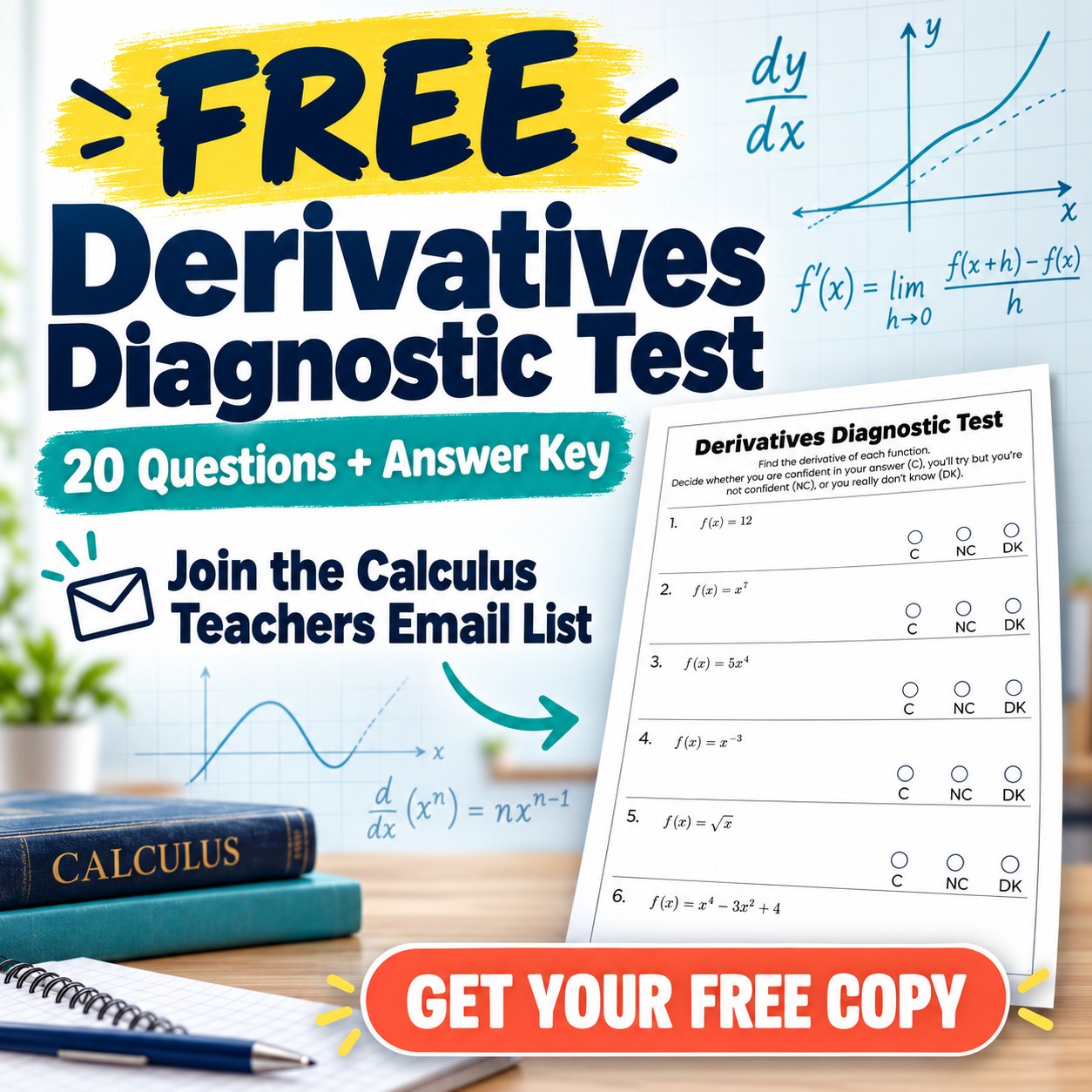 Teaching High School Math Facebook ad: Derivative Dilemma?