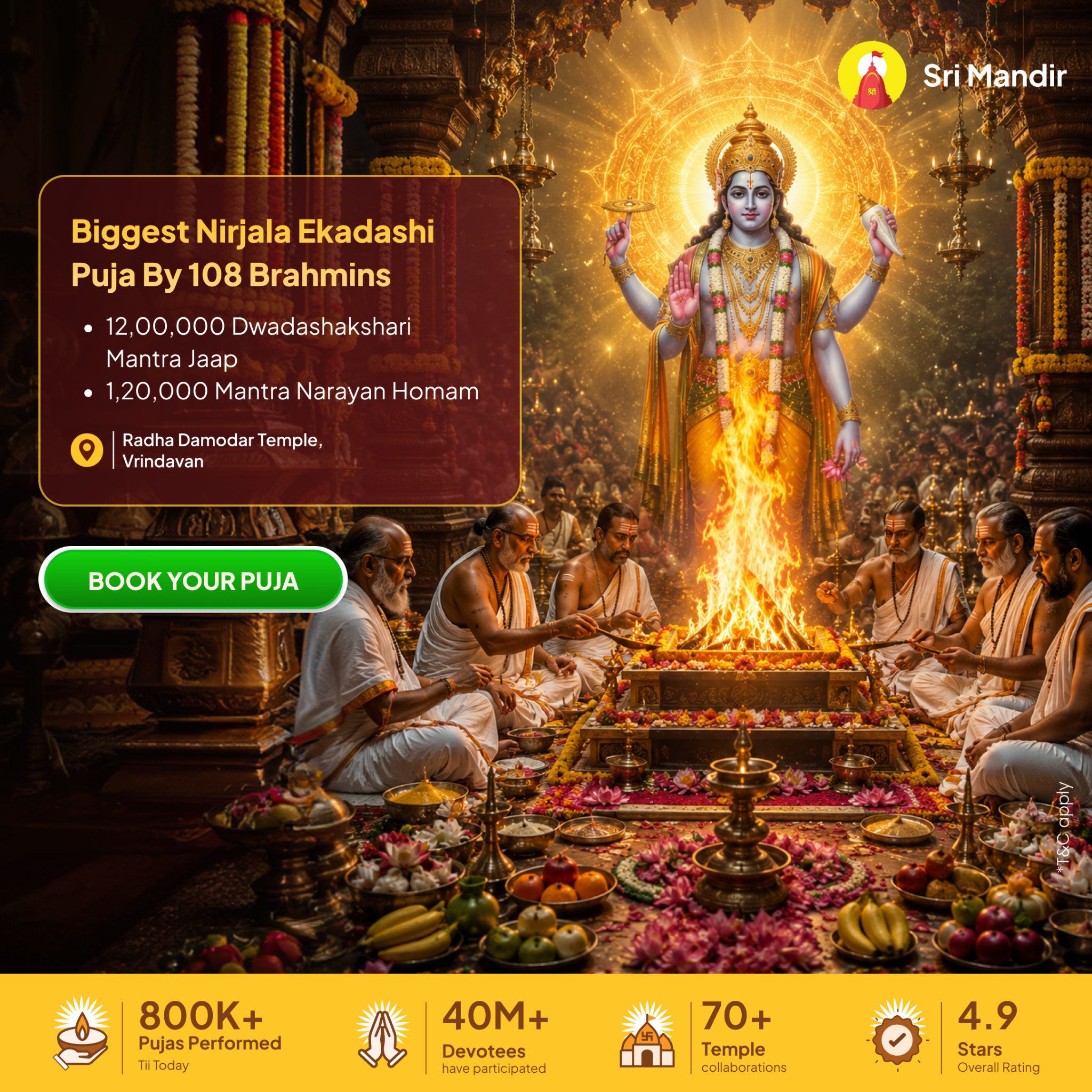 Sri Mandir Facebook ad