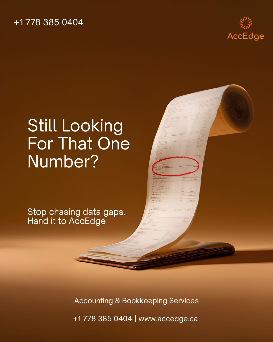 Accedge Advisory Facebook ad: Still hunting for that one number?