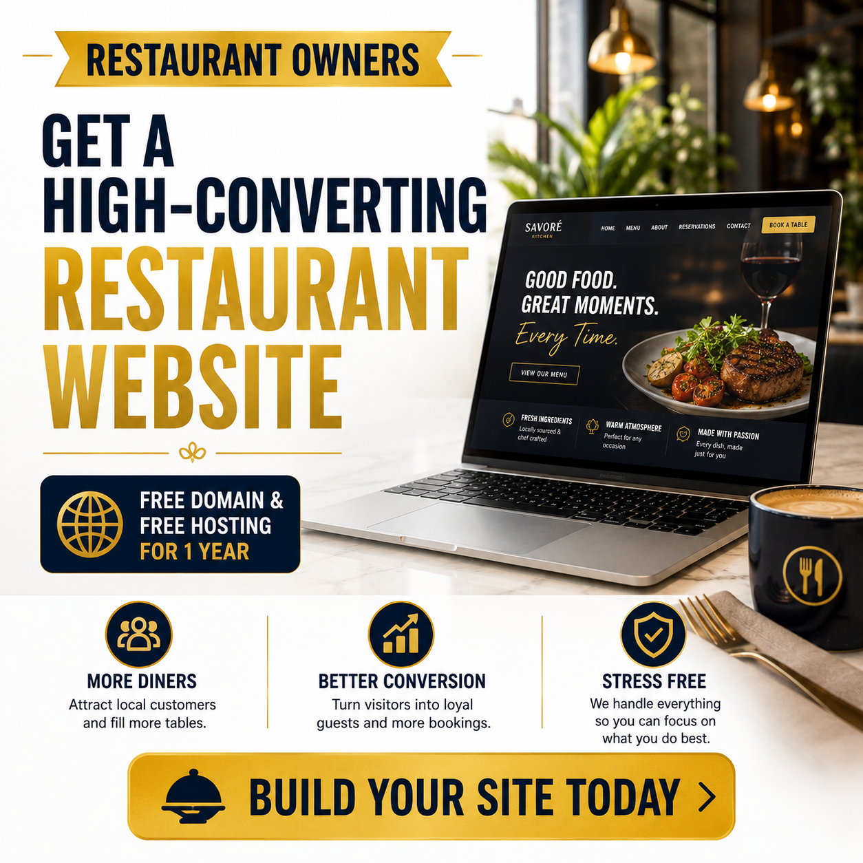 Reputation Guardians - Web Design & Digital Marketing Facebook ad: More Orders. More Reservations. More Growth.