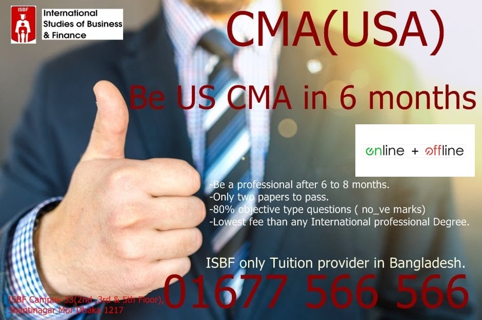 ISBF Facebook ad: Become a CMA USA (Certified Management Accountant)!