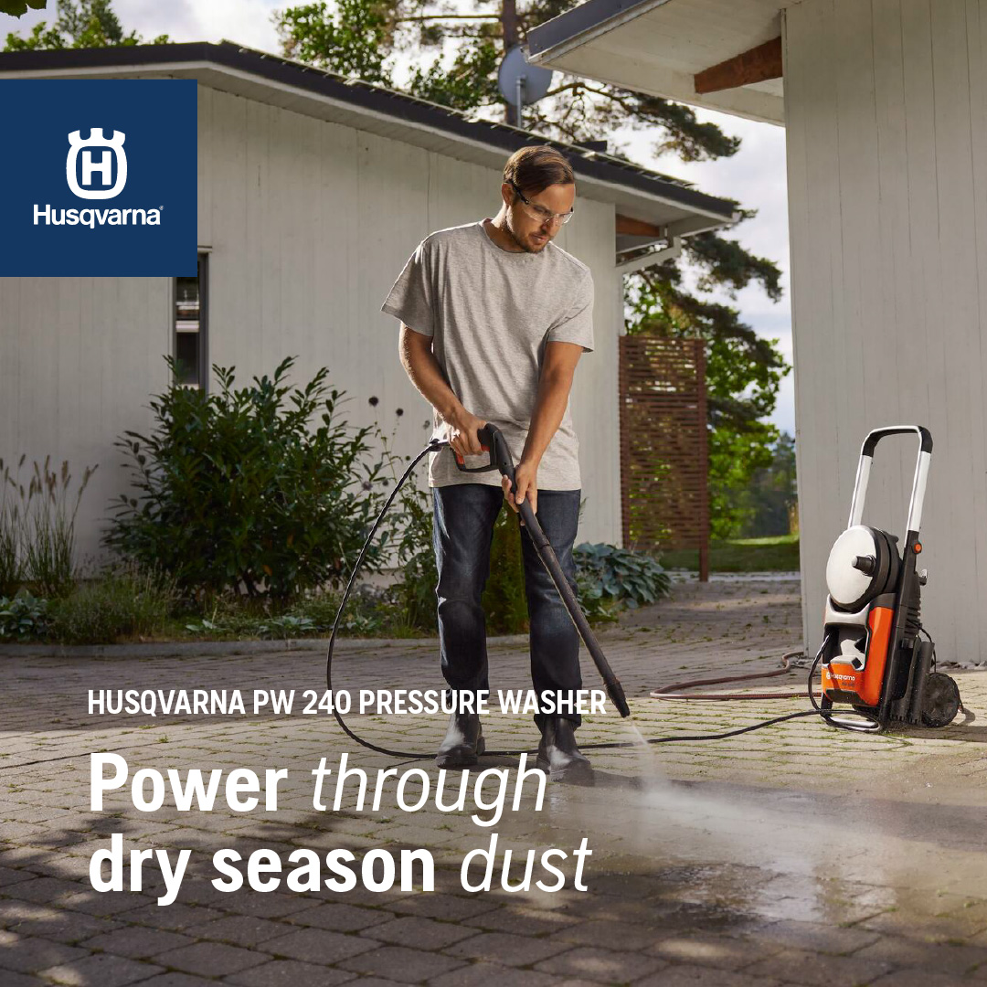 Husqvarna Facebook ad: A must for cleaning through dry season dust.