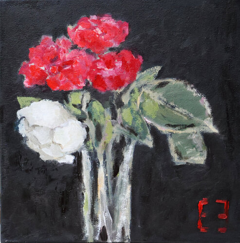 Elena Zapassky - only pictures Facebook ad: July roses - Elena Zapassky - Oil on Canvas