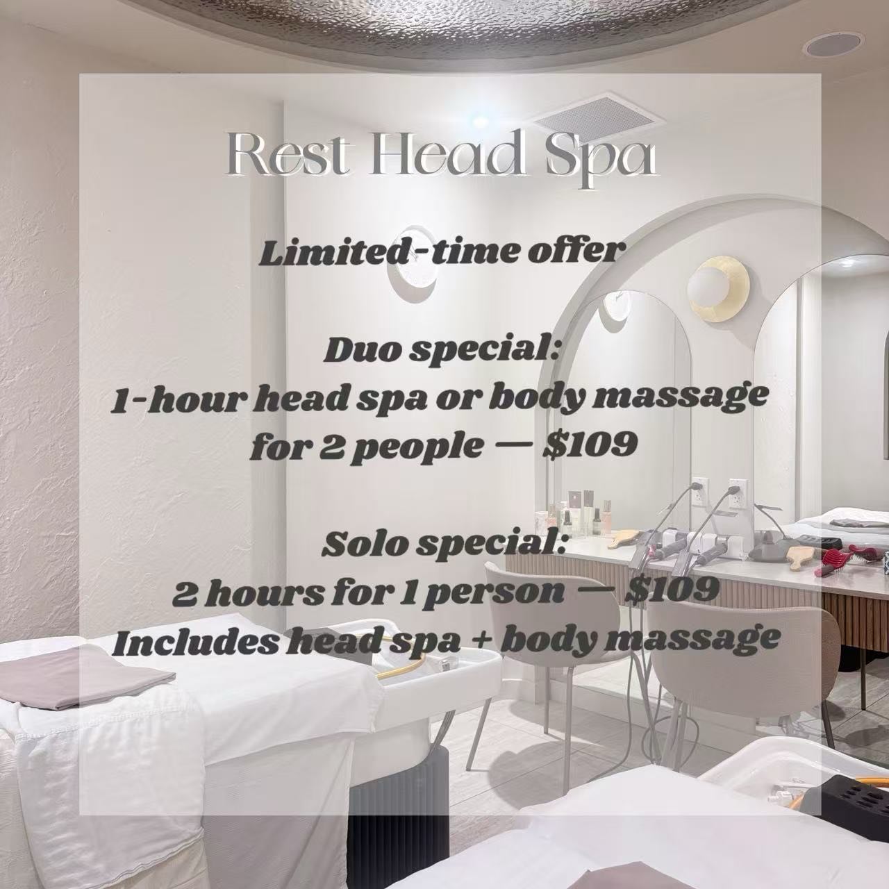 REST Head Space Facebook ad: Relax Together or Treat Yourself