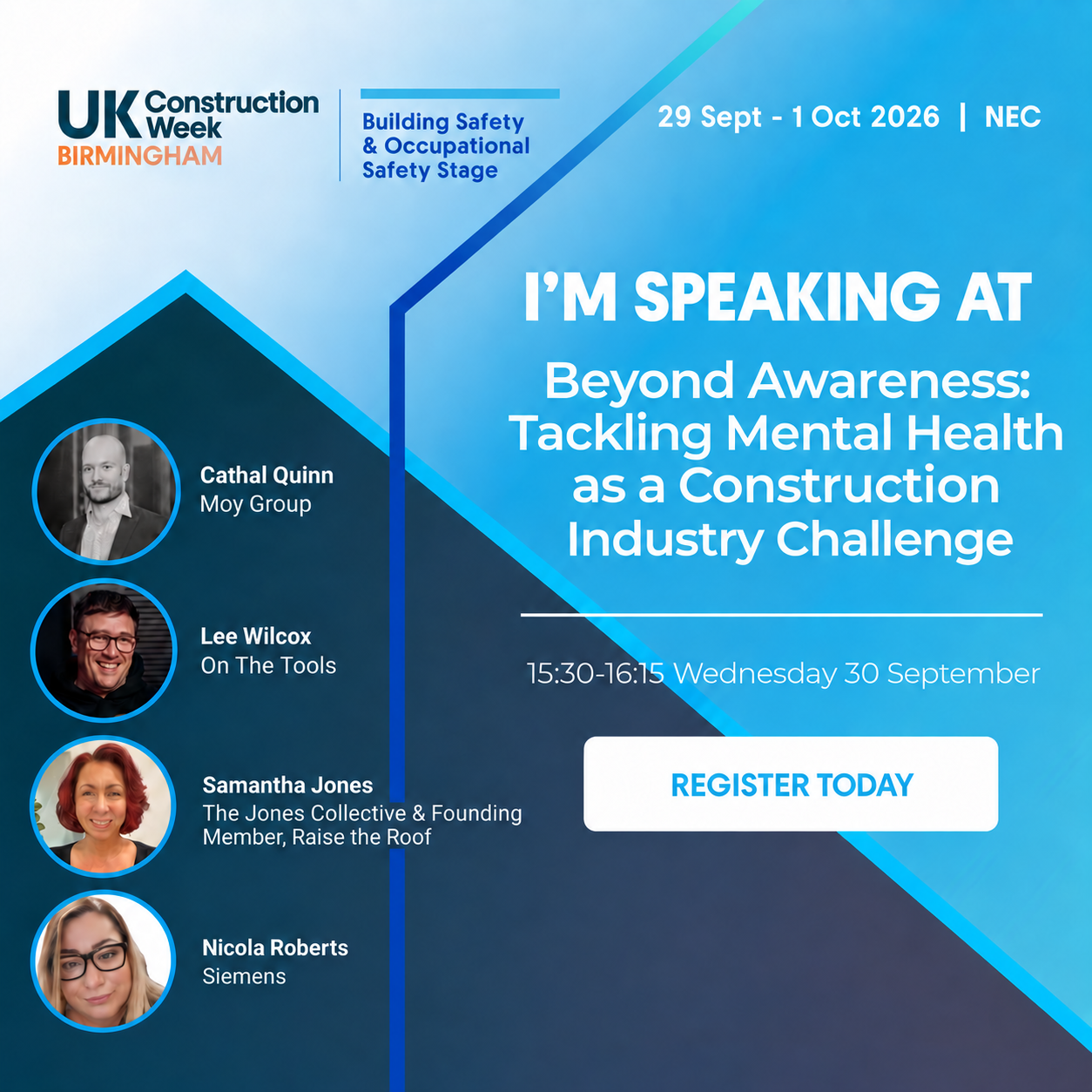UK Construction Week Facebook ad: Turn Mental Health Awareness Into Action