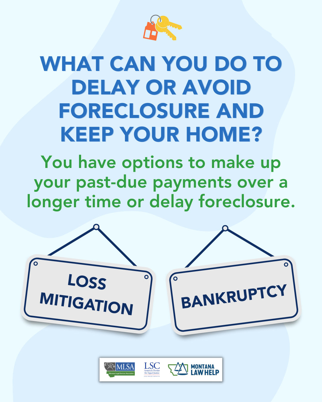 Montana Legal Services Association Facebook ad: Loss mitigation and bankruptcy are two options to…