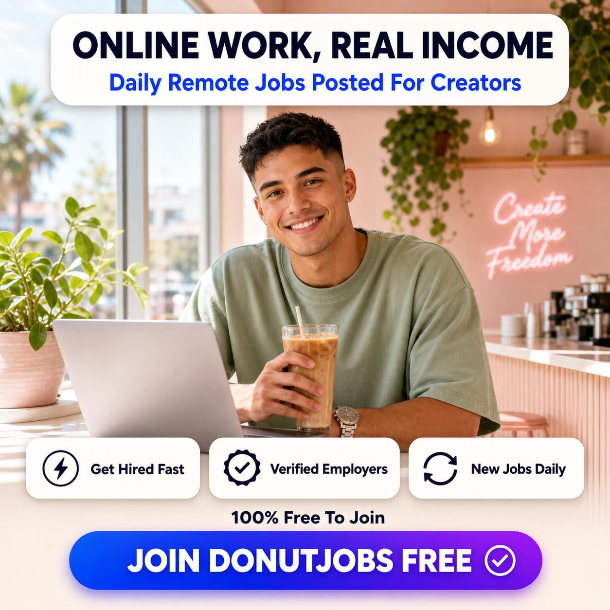 Remote Jobs Daily Facebook ad: Work From Anywhere