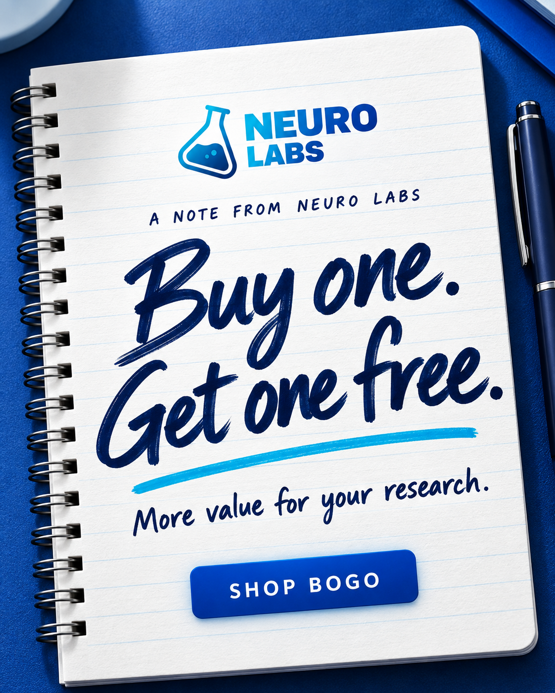 NL Facebook ad: NeuroLabs, Premium Research Peptides | ≥99% COA-Tested USA
