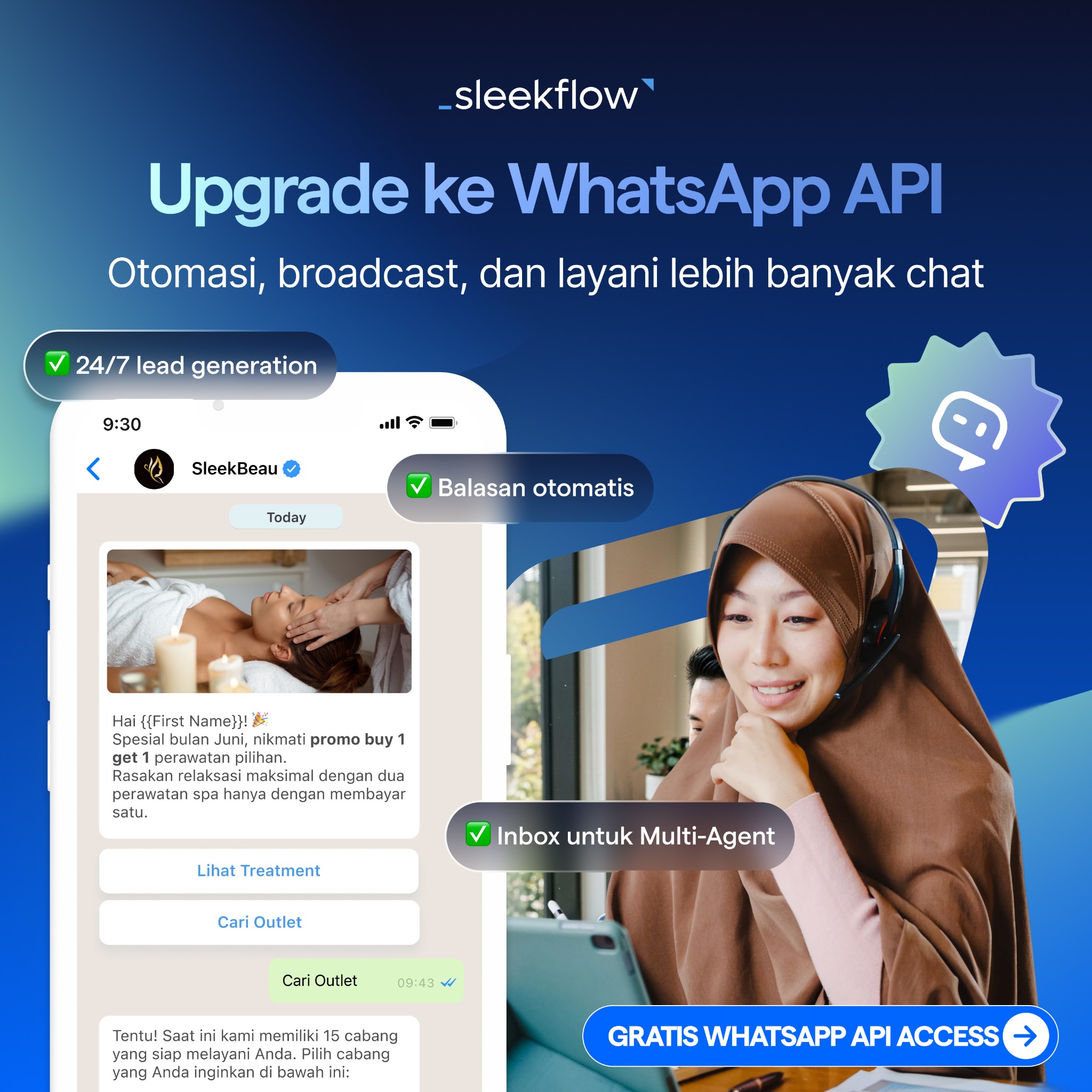 SleekFlow Indonesia Facebook ad from Jul 17, 2026