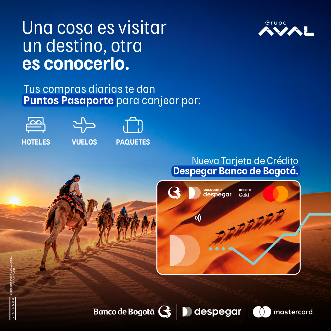 Despegar Facebook ad: Nueva tarjeta de crédito Despegar Banco de Bogotá