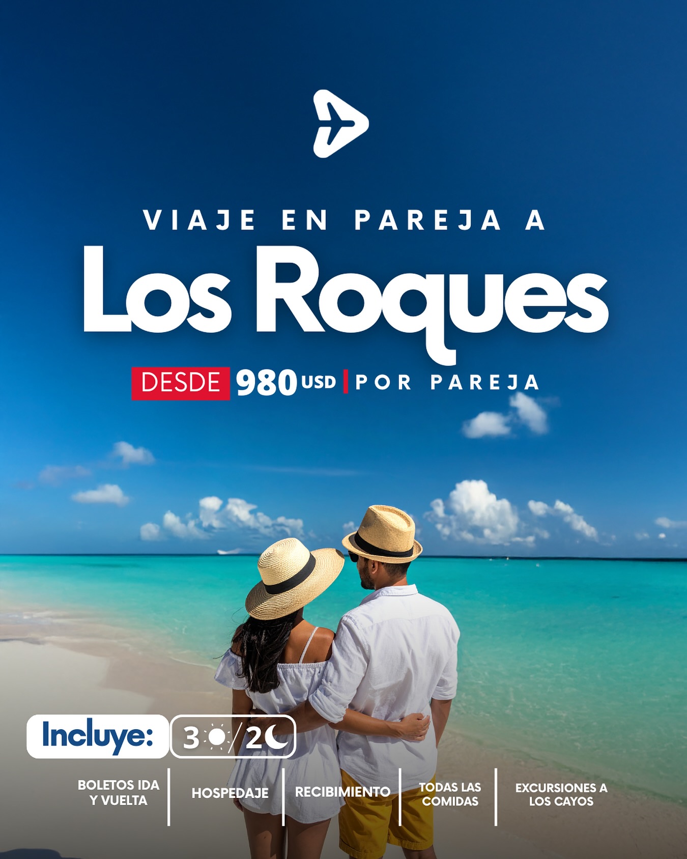 Konectatours Facebook ad: ¿Te quedaste sin viajar en pareja estas vacaciones?