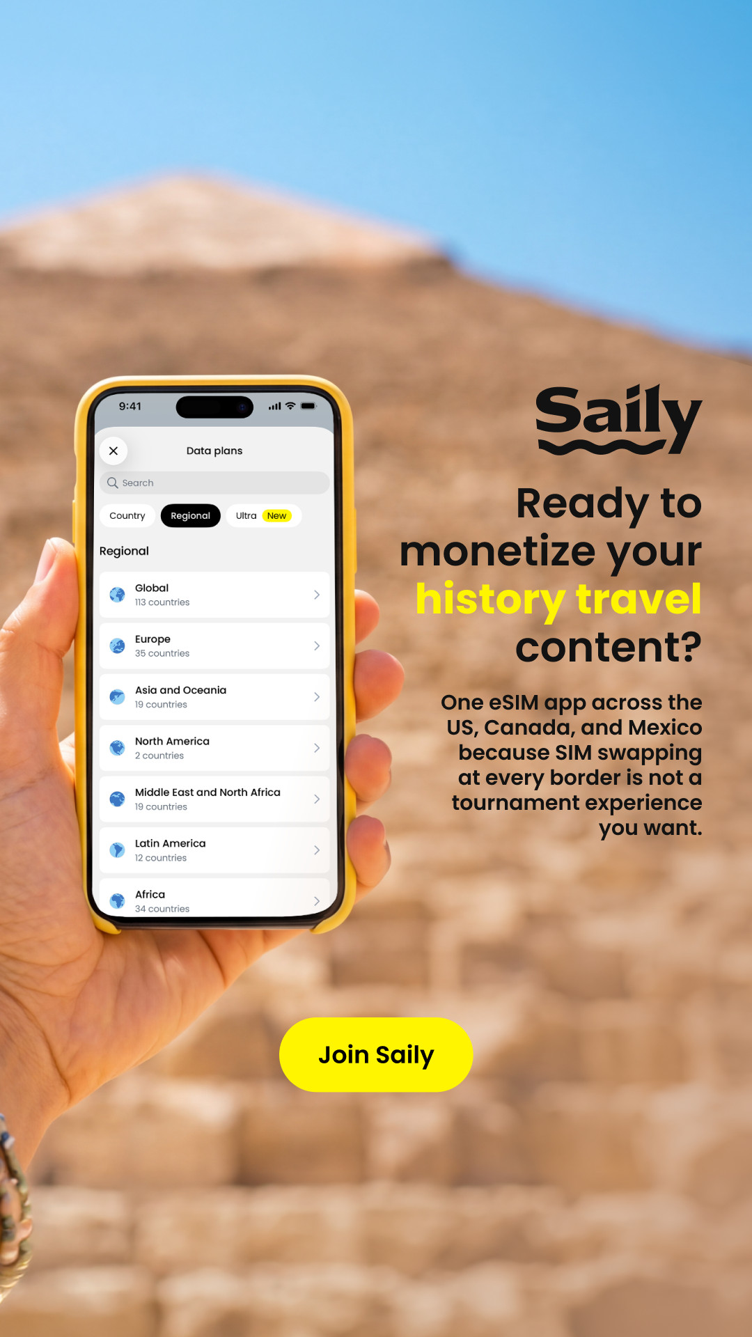 Saily Facebook ad