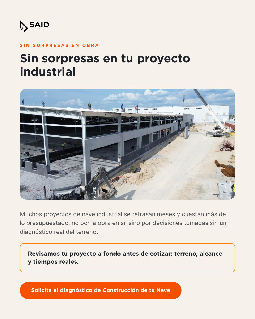 Said Pavimentos y Construcciones Facebook ad: ¿Miedo a retrasos y sobrecostos?