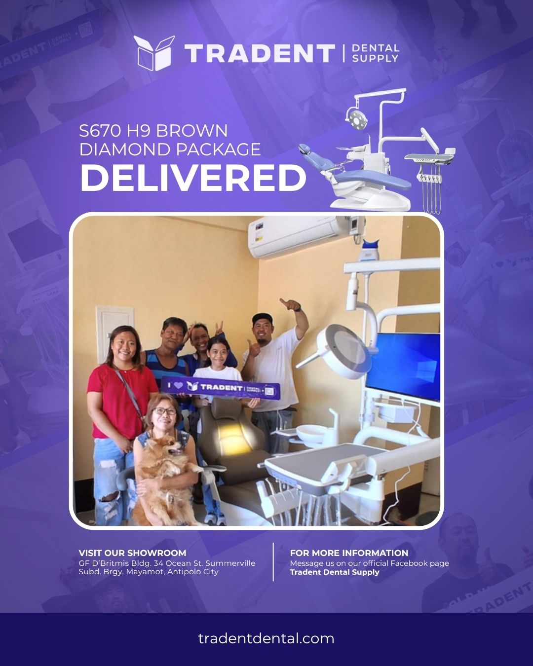 Tradent Dental Supply Facebook ad: Another successful clinic upgrade completed!