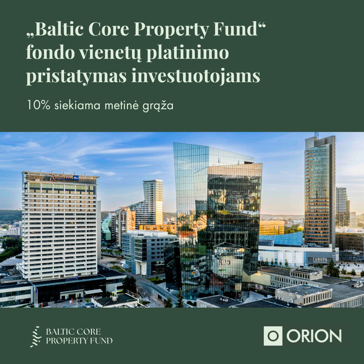 Orion Securities Facebook ad: Kaip veikia Baltic Core Property Fund, į kokį…