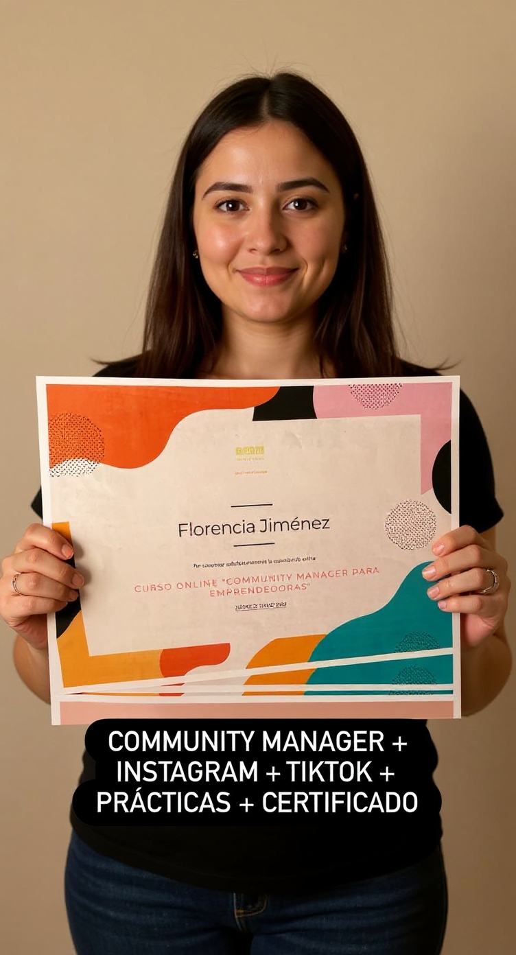 Mujeres que Emprenden Facebook ad: Curso Online Community manager para emprendedoras
